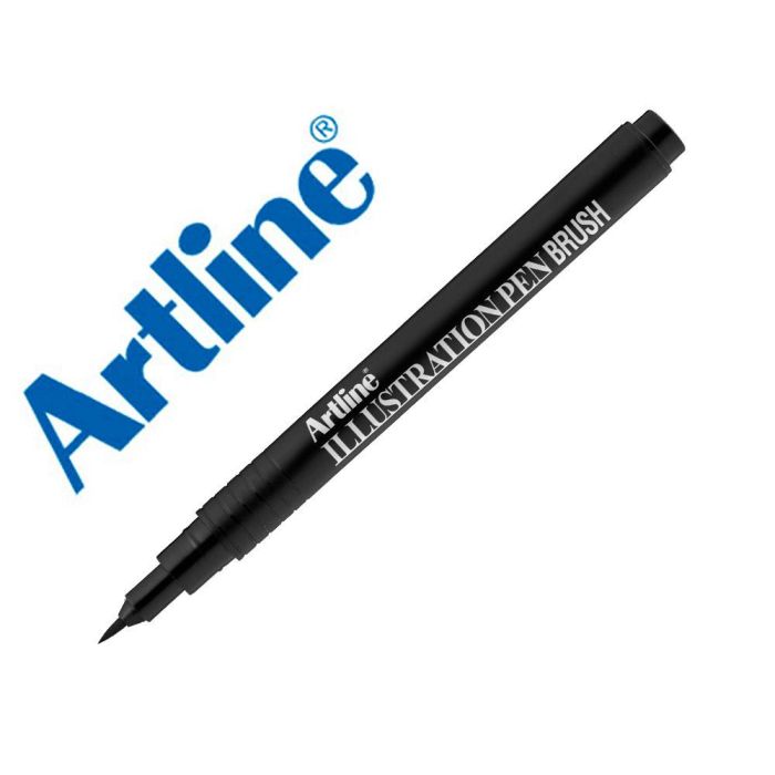 Rotulador Artline Brush Negro Illustration Pen Ek-28Filn Punta Pincel 12 unidades