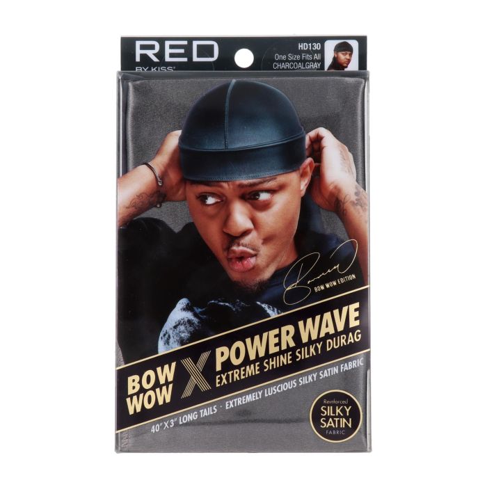 Red Kiss Power Wave Extreme Silky Durag Charcoal Gray Capa De Cabello