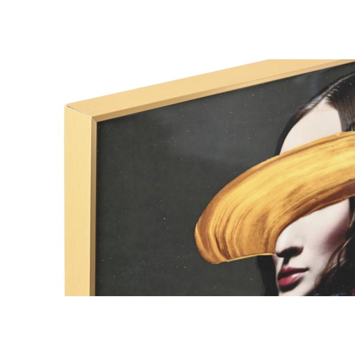 DKD Home Decor Cuadro Moderno Mujer Moderna Negro Dorado Aluminio MDF 80 x 60 cm (3 Unidades) 1
