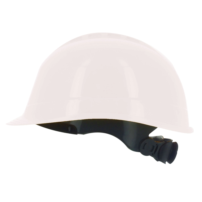 Faru Casco de Protección Polietileno Ventilado con Ruleta y Arnés de 6 Puntos Color Blanco 1 Faru Casco de Protección Polietileno Ventilado con Ruleta y Arnés de 6 Puntos Color Blanco 1