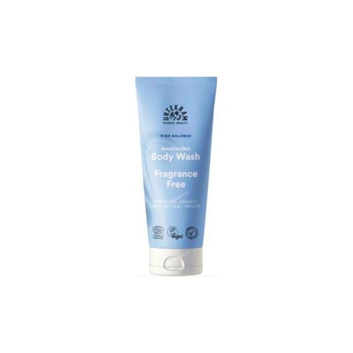 URTEKRAM Gel de Baño Fragrance Free 200ml Eco Vegan, Allergy Certified, Hidratante y Refrescante