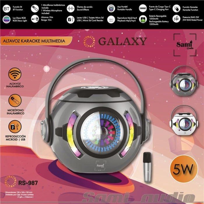 SAMI Altavoz Karaoke GALAXY multimedia con microfono integrado