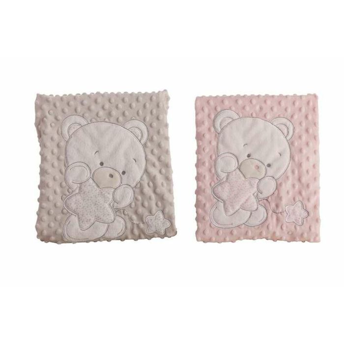 Manta doble 100x75 oso bordado rosa cajita regalo 1 Manta doble 100x75 oso bordado rosa cajita regalo 1