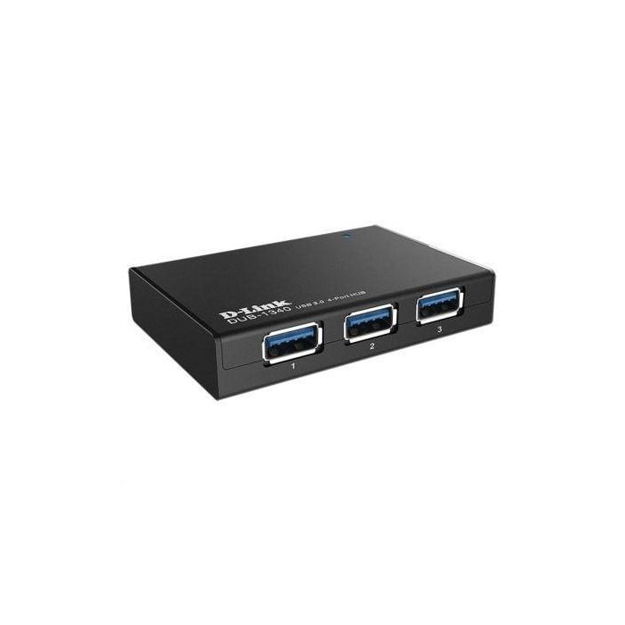D-Link DUB-1340 Hub USB 3.0 con 4 Puertos y Alimentación Externa, Supervelocidad 5Gbps, Compatible USB 2.0/1.0