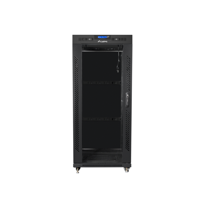 LANBERG Armario Rack Independiente de 19 pulgadas 27U 600x600mm Puerta de Vidrio LCD Negro 800 kg 1