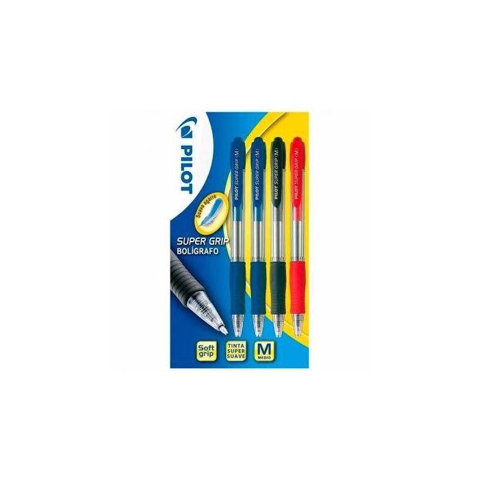 Pilot Bolígrafo Supergrip M Colores Surtidos Azul-Azul-Rojo-Negro Pack 4 Ud Pilot Bolígrafo Supergrip M Colores Surtidos Azul-Azul-Rojo-Negro Pack 4 Ud