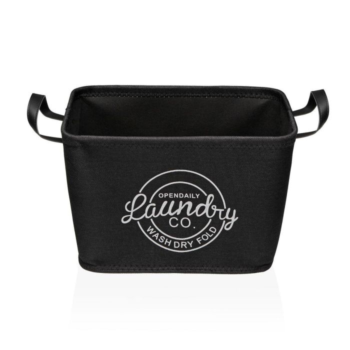 Cesto para la Ropa Sucia Versa Negro Poliéster PVC Metal EVA 38 x 25 x 26 cm 0 Cesto para la Ropa Sucia Versa Negro Poliéster PVC Metal EVA 38 x 25 x 26 cm 0