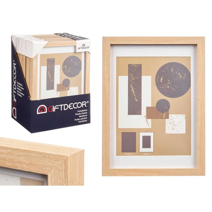 Portafoto Pared Madera Paspartu 18X24Cm Natural Giftdecor (12 Unidades) Portafoto Pared Madera Paspartu 18X24Cm Natural Giftdecor (12 Unidades)