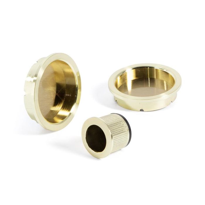 JANDEL Kit Tiradores Redondos para Puerta Corredera Latón Satinado