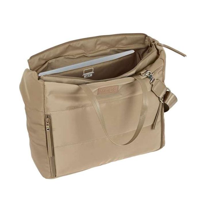 Safta Bolso con bolsillo para portátil 14,1'' Moos Cápsula acolchado Camel 54x31x17cm 7