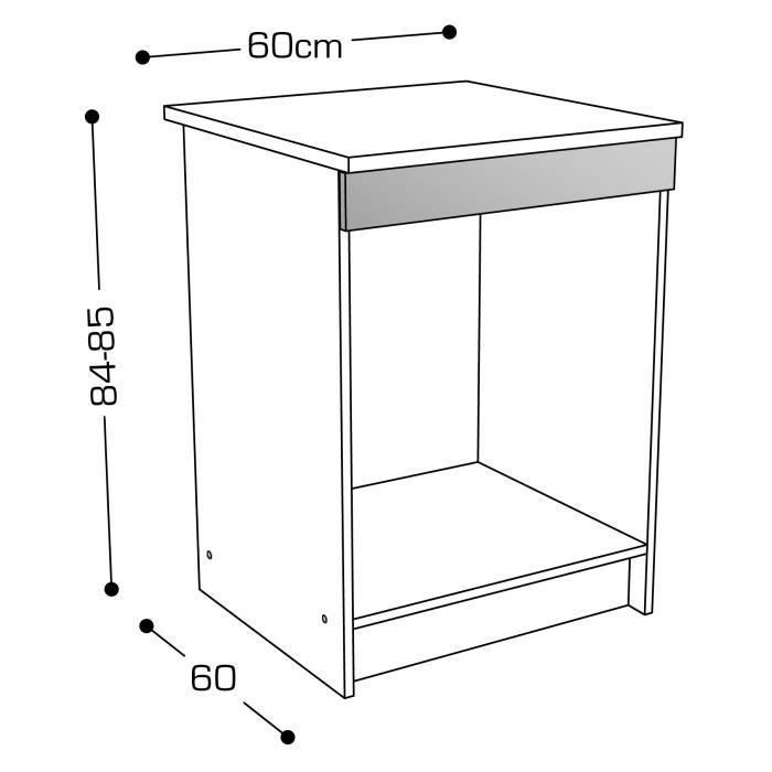 START Mueble bajo de cocina para horno de 60 cm con encimera incluida - Blanco brillante 2