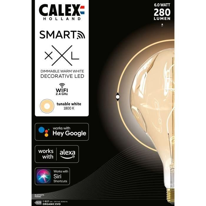 Bombilla LED E27 - CALEX - SMART ORGANIC EVO - Filamento flexible - 6 W - 280 lm - 1800 K - Regulable - Oro 1 Bombilla LED E27 - CALEX - SMART ORGANIC EVO - Filamento flexible - 6 W - 280 lm - 1800 K - Regulable - Oro 1