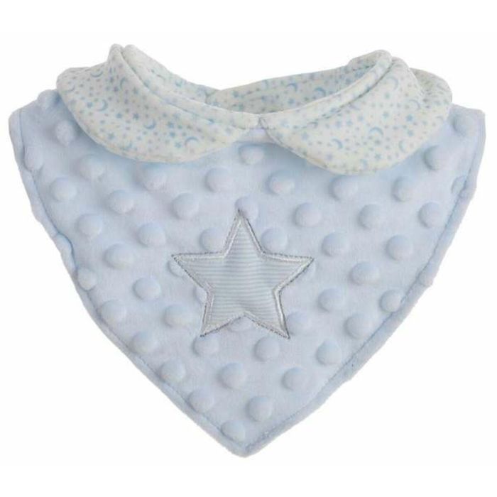 Babero sweet estrellitas azul 20 cm