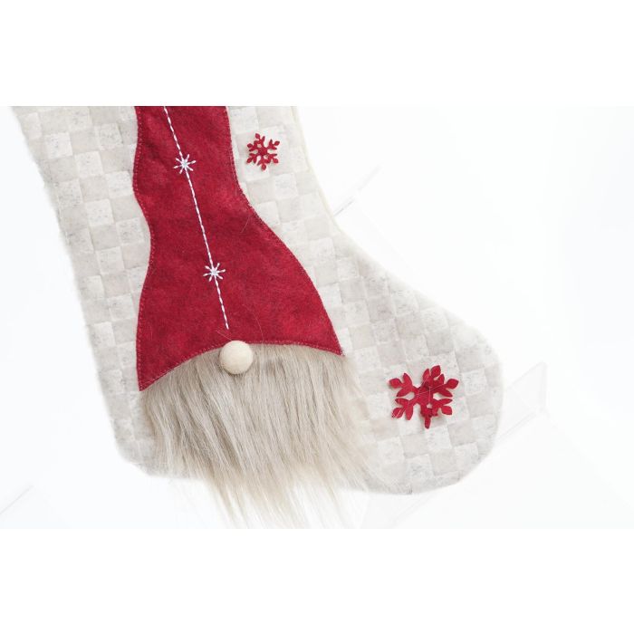 DKD Home Decor Calcetín Navidad Tradicional Blanco Rojo Poliester 1 x 50 x 25 cm (6 Unidades) 1