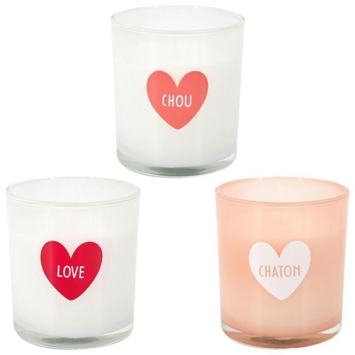 The Concept Factory Vela Perfumada Corazón y Joya Colección Bougie Surtidos Chou, Love, Chaton 120g 20h 2