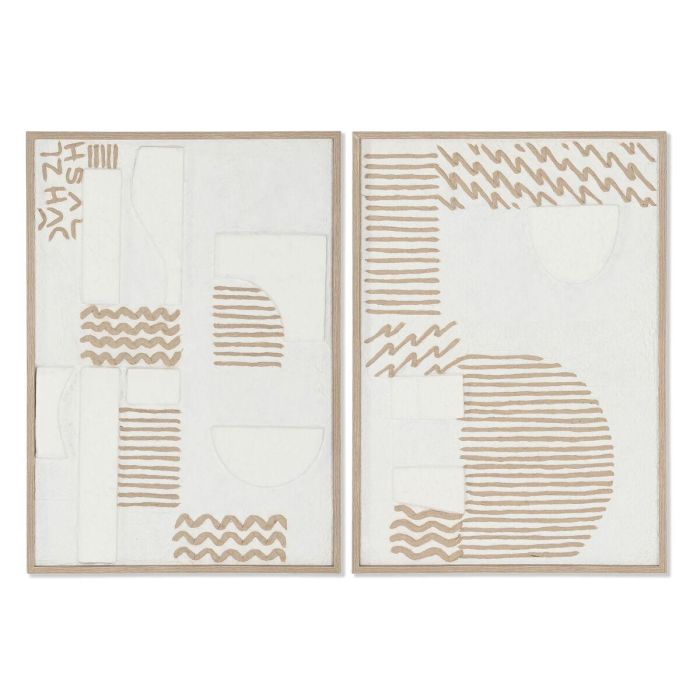 Cuadro Urban DKD Home Decor Blanco Natural 2 x 70 x 50 cm (2 Unidades)