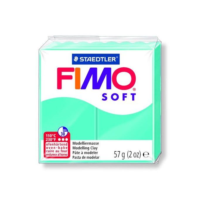 Staedtler FIMO Soft Pasta de Modelar, 57g, Verde Menta - Fácil de Mezclar, Lista para Usar