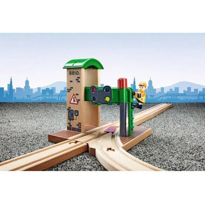 Brio World 33674 Estación de Control y Derivación con Semáforo para Trenes de Juguete