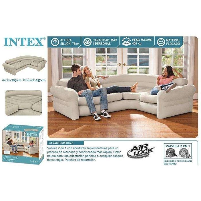 Intex Sofa Hinchable Rinconera 257x203x76 cm PVC 1 Intex Sofa Hinchable Rinconera 257x203x76 cm PVC 1