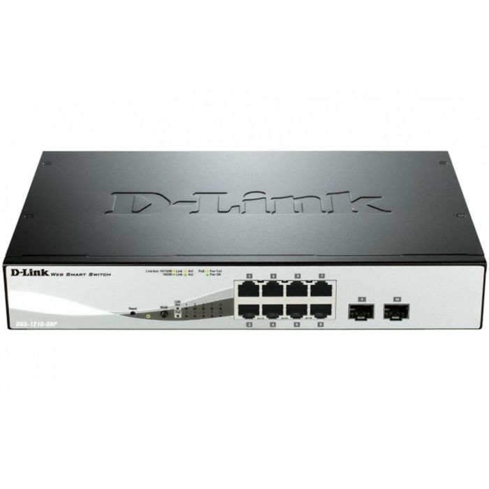 D-Link Switch Gigabit Ethernet 8 Puertos con PoE y Montaje en Rack