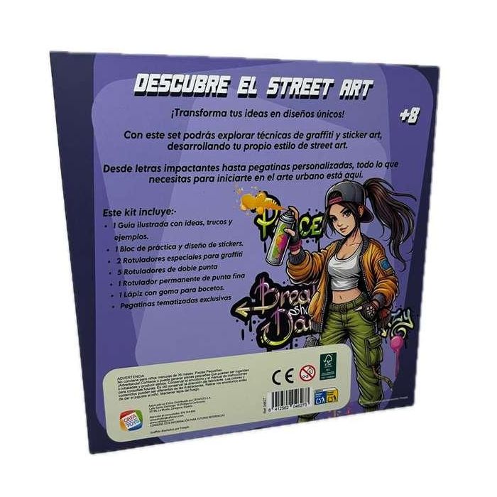 Estudio de diseño street artist, todo lo que necesitas para explorar el graffiti y el sticker art con rotuladores de alta calidad, guía ilustrada y bloc para practicar 1 Estudio de diseño street artist, todo lo que necesitas para explorar el graffiti y el sticker art con rotuladores de alta calidad, guía ilustrada y bloc para practicar 1