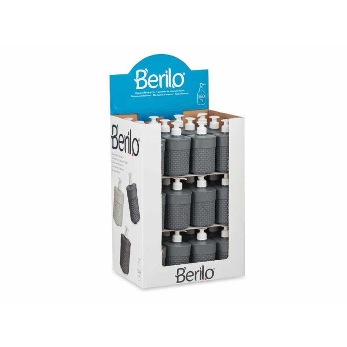 Dosificador plástico baño 580 ml antracita - Berilo 9x16.5x9 cm (36 Unidades) 2 Dosificador plástico baño 580 ml antracita - Berilo 9x16.5x9 cm (36 Unidades) 2
