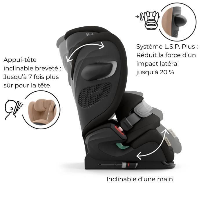 Cybex Gold CYB4063846543120 Silla de coche Pallas G3 Plus Moon Black - De 15 meses a 12 años 4