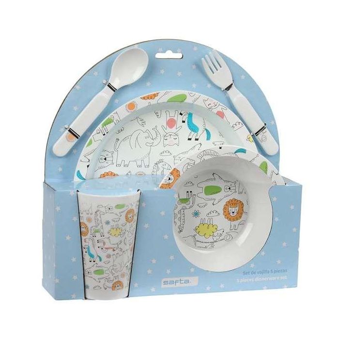 Set de vajilla infantil Safta Zoo Poliéster 26 x 26 x 9 cm