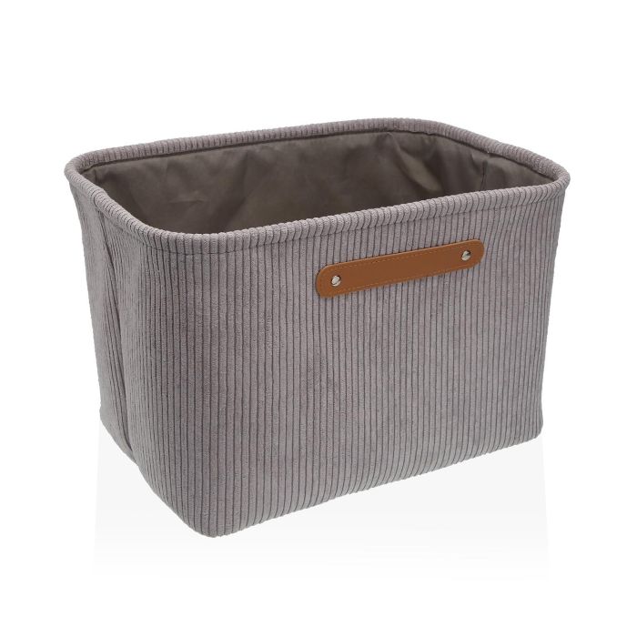Cesta Corduroy Gris Cl. Rect. Versa 26X25CM (2 Unidades) Cesta Corduroy Gris Cl. Rect. Versa 26X25CM (2 Unidades)