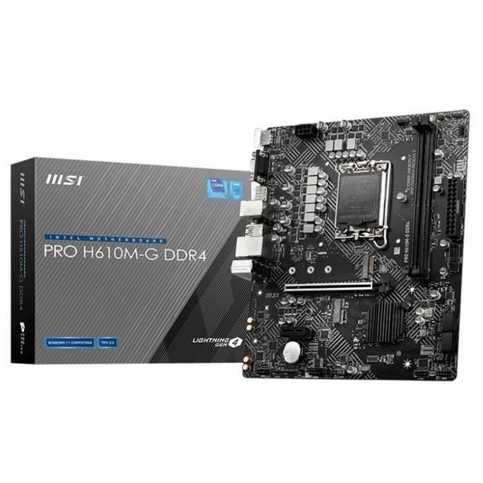 Placa MSI Pro H610M-G Ddr4,Intel,1700,H610,2Ddr4,Matx 4 Placa MSI Pro H610M-G Ddr4,Intel,1700,H610,2Ddr4,Matx 4