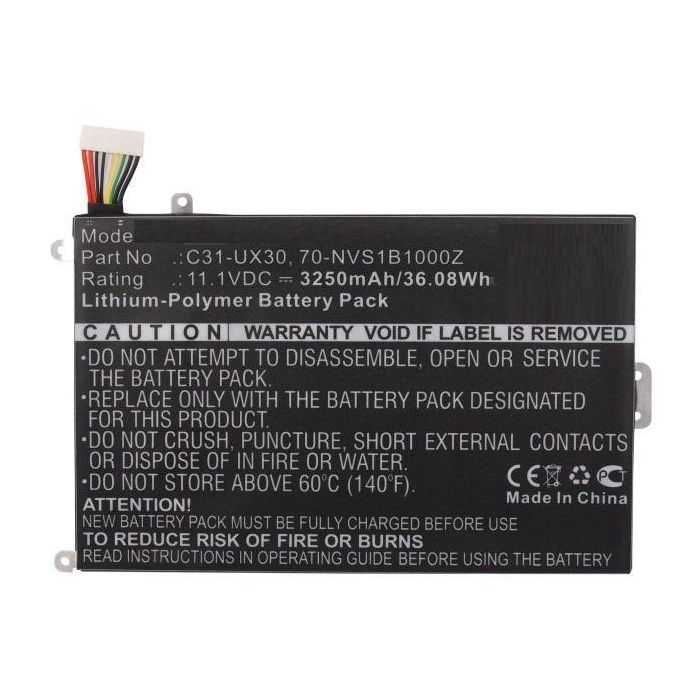 CoreParts Laptop Battery for Asus 36.08Wh Li-Pol 11.1V 3250mAh Black, UX30, UX30-a1, UX30KA, UX30KU, UX30-qx005c, UX30-qx007e, UX30-qx011e, UX3 CoreParts Laptop Battery for Asus 36.08Wh Li-Pol 11.1V 3250mAh Black, UX30, UX30-a1, UX30KA, UX30KU, UX30-qx005c, UX30-qx007e, UX30-qx011e, UX3