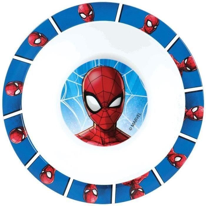 Vajilla - FUN HOUSE - SPIDERMAN - Vaso, plato Ø22 cm y Ø16 cm, cubiertos, botella de agua y caja de aperitivos 2 Vajilla - FUN HOUSE - SPIDERMAN - Vaso, plato Ø22 cm y Ø16 cm, cubiertos, botella de agua y caja de aperitivos 2