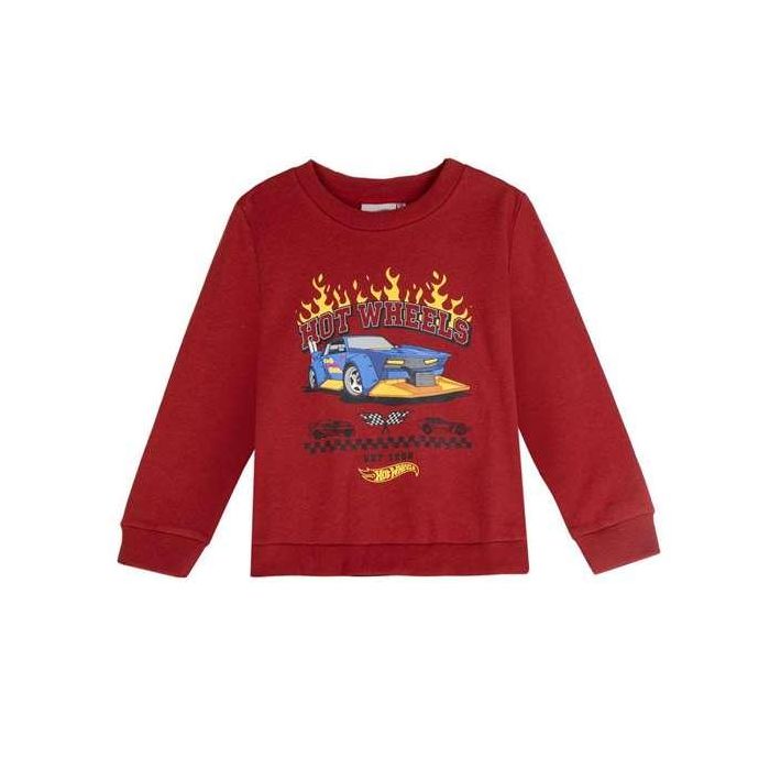 Cerdá Sudadera Hot Wheels Cotton Brushed para niño 8 años - Color Rojo Oscuro