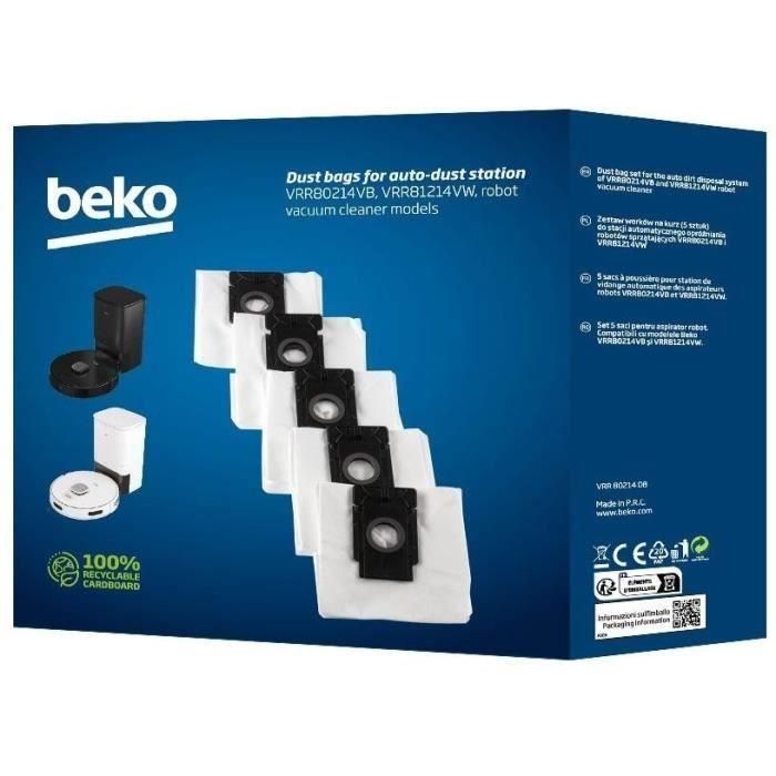 Pack de 5 bolsas de recambio para robot aspirador - BEKO - VRR80214DB Robosmart - 4 L