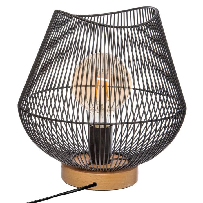 Atmosphera Lámpara de mesa Jena negro e27 28x26 cm - Metal/haya 0 Atmosphera Lámpara de mesa Jena negro e27 28x26 cm - Metal/haya 0