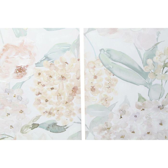 Cuadro DKD Home Decor Flores 55 x 3 x 135 cm Shabby Chic (3 Piezas) 2