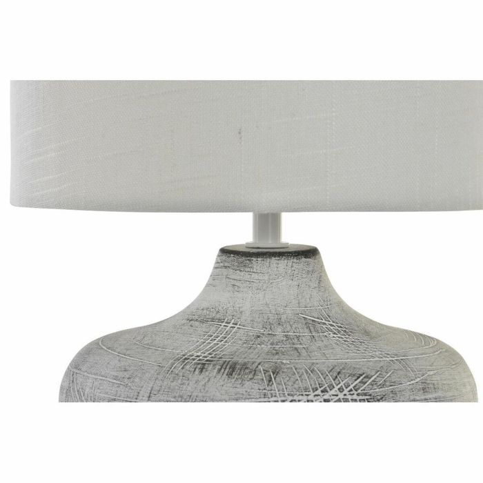Lampara Sobremesa Romantico DKD Home Decor Gris Blanco 22 x 31 x 22 cm (2 Unidades) 2 Lampara Sobremesa Romantico DKD Home Decor Gris Blanco 22 x 31 x 22 cm (2 Unidades) 2
