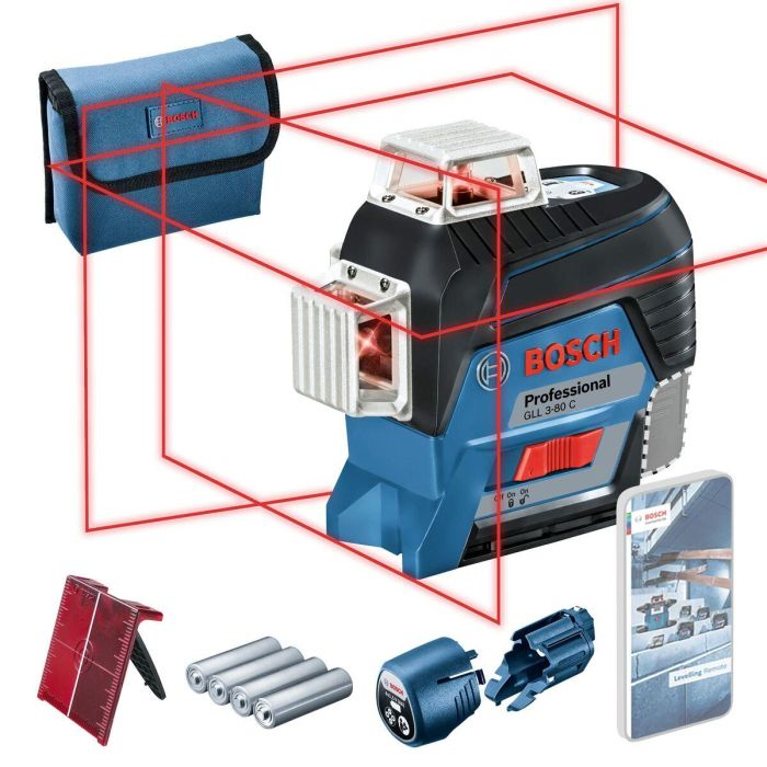 Bosch Professional GLL 3-80 C Nivel láser de línea 3x360° alcance 30-120m IP54 Bluetooth (versión con batería) 7 Bosch Professional GLL 3-80 C Nivel láser de línea 3x360° alcance 30-120m IP54 Bluetooth (versión con batería) 7