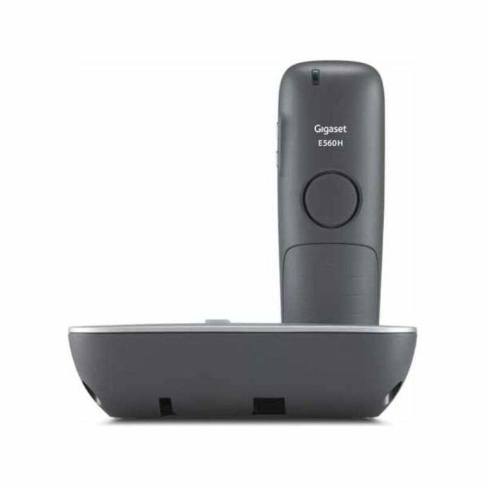 Gigaset E560A Teléfono fijo Plata con Contestador Automático, Gran Pantalla, Botones y Sonido Manos Libres Fuertes, Compatible Audífonos 1