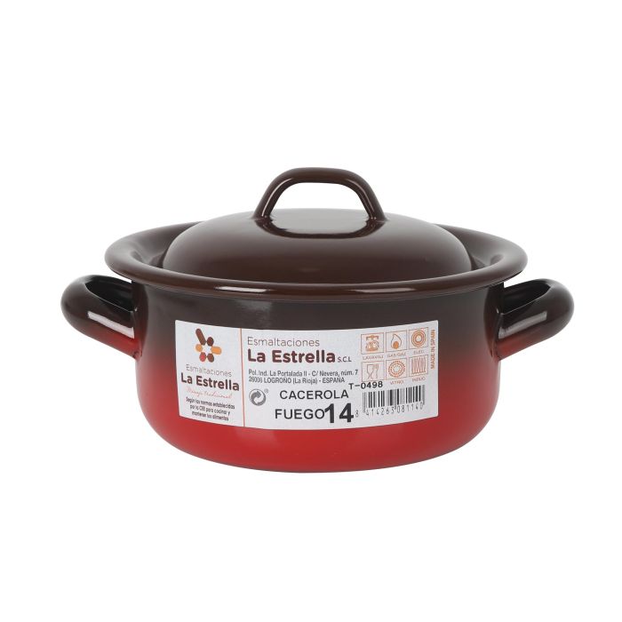 La Estrella Cacerola Fuego 14 cm 1L Diámetro 20 cm (6 Unidades)