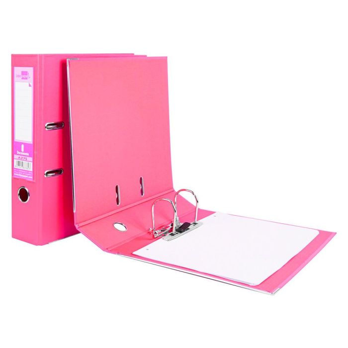 Archivador De Palanca Liderpapel A4 Documenta Forrado Pvc Con Rado Lomo 75 mm Rosa Compresor Metalico 6 unidades 9