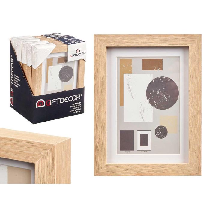 Portafoto Pared Madera Paspartu 10X15Cm Natural Giftdecor (24 Unidades) Portafoto Pared Madera Paspartu 10X15Cm Natural Giftdecor (24 Unidades)