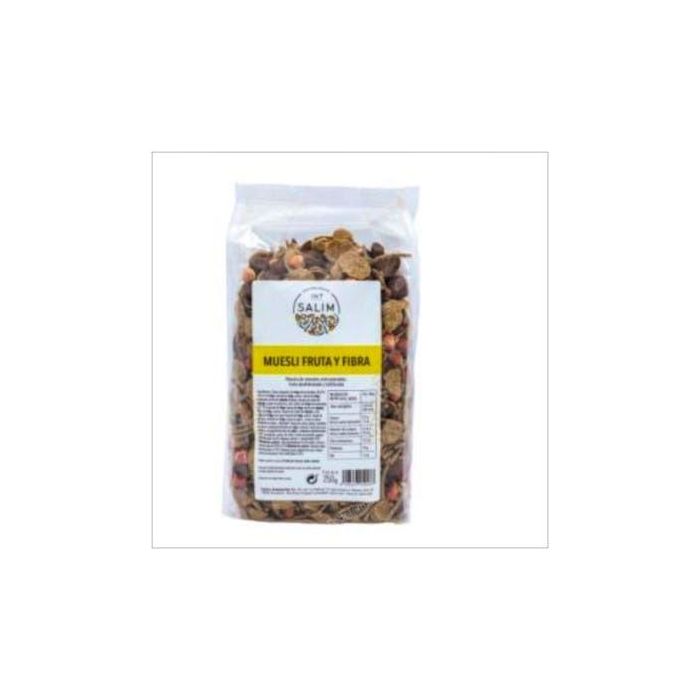 INT SALIM Muesli de Fruta y Fibra 250g, mezcla de cereales extrusionados, fruta deshidratada y liofilizada