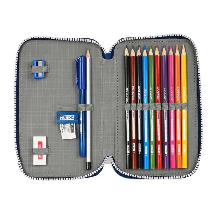 Estuche Escolar con Accesorios Munich College Gris 12.5 x 19.5 x 4 cm (28 piezas) 3 Estuche Escolar con Accesorios Munich College Gris 12.5 x 19.5 x 4 cm (28 piezas) 3