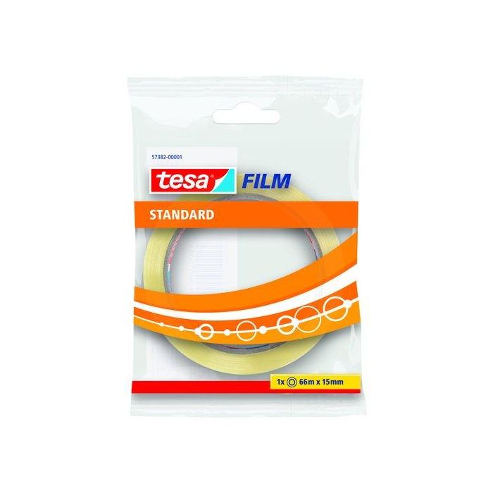 Tesa Cinta Adhesiva Transparente Estándar para Embalar 66m x 15mm