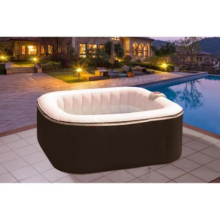 SUN SPA Spa hinchable cuadrado laminado - 6 personas - 1.85 x H 0.65 m 1