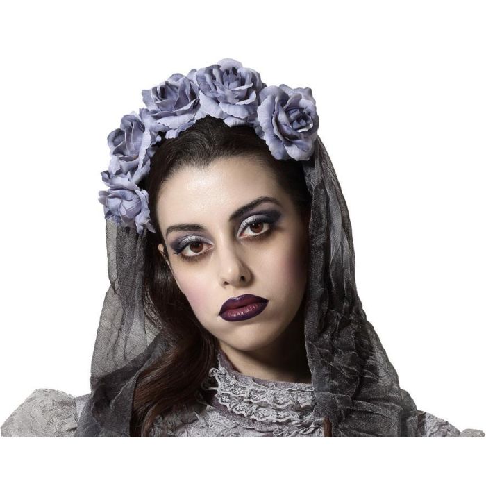 Diadema Halloween Novia Gris Mujer Adulto