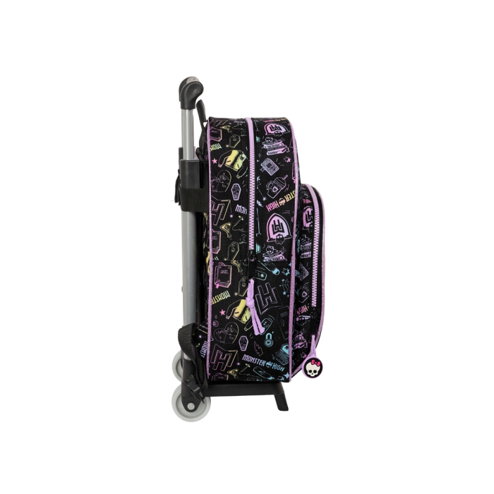 Mochila Escolar con Ruedas Monster High Negro 28 x 34 x 10 cm 2