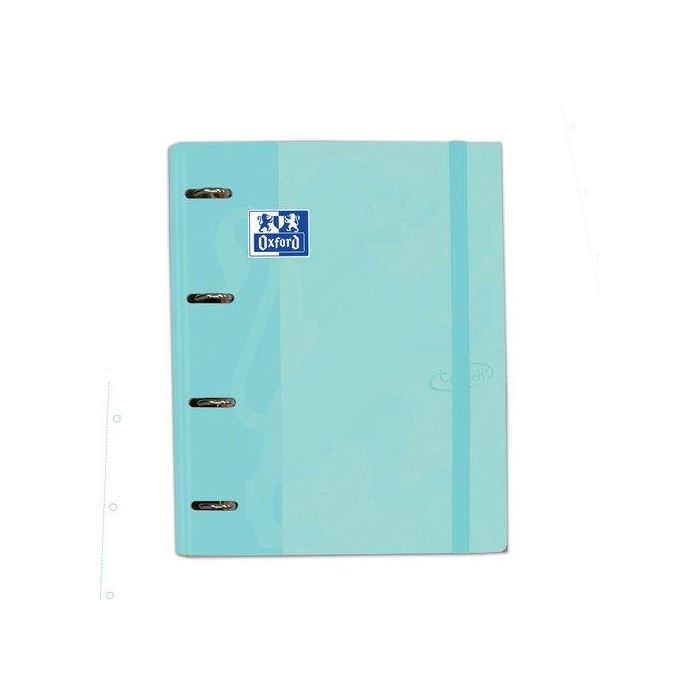 Carpebloc Oxford School Europeanbinder Touch A4+ 4 An.Mixtas 35Mm Con Recambio 100 Hj. Cuadric.5X5 Ice Mint Pastel 4 unidades