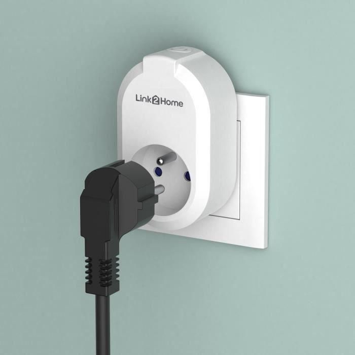 Juego de 2 enchufes conectados - LINK2HOME - 230 V - Blanco 1 Juego de 2 enchufes conectados - LINK2HOME - 230 V - Blanco 1